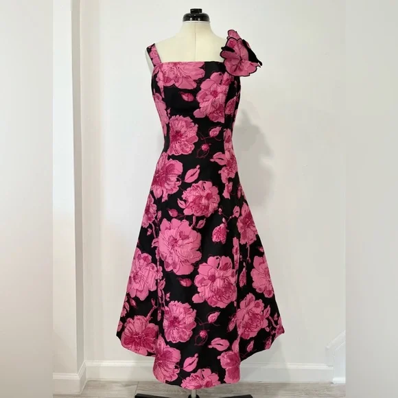 Teri Jon by Rickie Freeman Floral Fit and Flare Dress